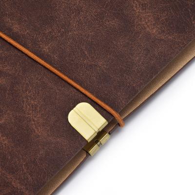 China Wholesale Paper Diary Notebooks Retro Notebook A5 Hardcover Book Binding Custom Planner Notebook with PU Cover for sale