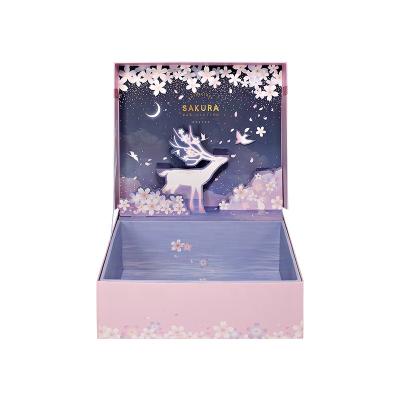 China Bridesmaid Surprise 3D Jewelry Gift Box Recyclable Pink Custom Tissue Gift Box Packaging Cover for sale