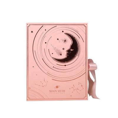 China Large Recyclable Blush Pink Gift Boxes With Ribbon Colorful Luxury Gift Box With Ribbon Pink Packaging Box Pink Lash Paper for sale