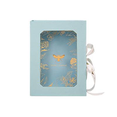 China Gold Recyclable Bee Double Layer Blue Folding Gift Box For Candle Cosmetics Candy Gift Box Tea Box Clear Paper Advance Paper Cup Industry for sale