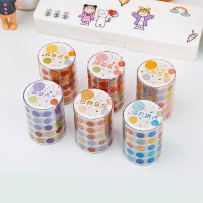 China Transparent Colorful Pet Washi Tape Waterproof With Gradient Round Single Tap Blending for sale