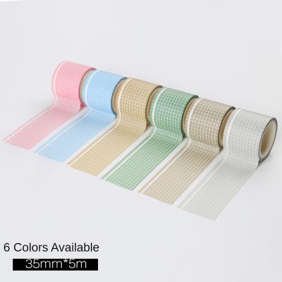 China Waterproof 6 Color Plaid Washi Tape Planner Journal Written Tape for sale