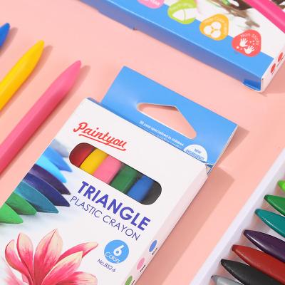 China Children's Crayons Plastic Crayons No Hands Kindergarten Crayon12/18/24/36Color Baby Doodle Triangle Dirty Erasable Crayons for sale