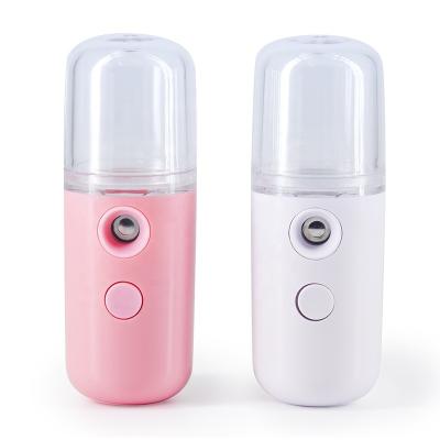 China Smell Comfortable Rechargeable Ultrasonic Cold Sanitizer Mini Facial Sprayer Alcohol Nebulizador Nano Mist Spray for sale