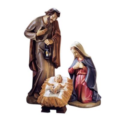 China Europe 24 Inch Hand Painted Resin Jesus Nativity Statue Set for sale