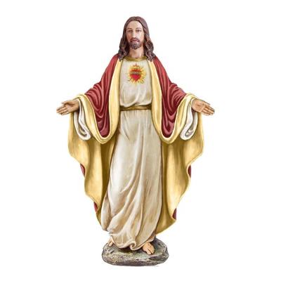 China Sacred Heart of Europe Polyresin 12.5H of Jesus Holy Figurine Religious Decor for sale