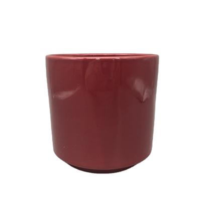 China CLASSIC Indoor Decoration Flower Pot Burgundy Color Glazed Ceramic Flower Pot Indoor Planter 5 inch for sale