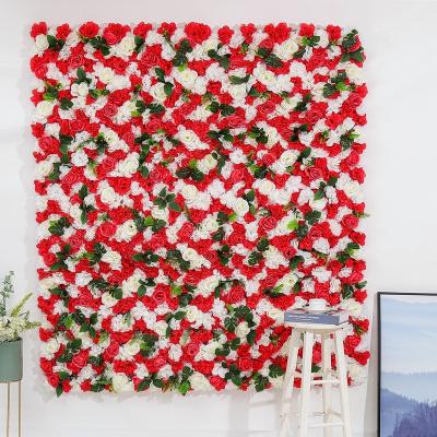 China Eco-friendly Romantic Wedding Rose Wall Shopping Mall Window Interior Wall Hanging Flower Row Plant Decoration Custom Wholesale for sale