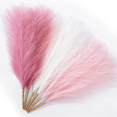 China Plant wholesale Amazon Colorful Wedding Decoration Reed Decor Artificial Flowers Bouquet Home Decoration Dried Faux Pampas Grass for sale