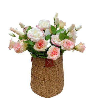 China Eco-friendly Cheap Wholesale Wall Feel Moisturizing Lisianthus Flower Home Decoration Living Room Table Place Artificial Flowers Decorative for sale