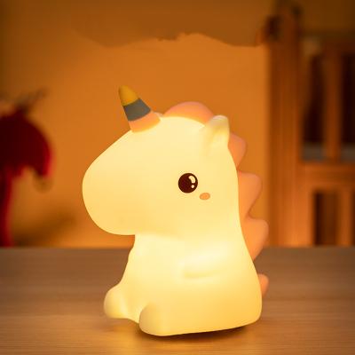 China Wholesale Cute Friendship Gift USB Lighting Rainbow Unicorn Electric Handshake Night Light Mini Led Table Kids Lamp for sale