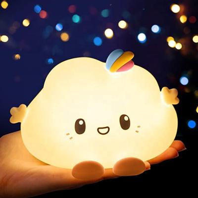 China Modern Cute USB Low Charging Color Kids Desk Club Silicone Changing Cloud Led Night Light for sale