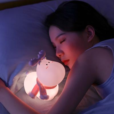 China 2021 New Product Ideas Amazon Cute Animal Cute Cartoon Soft Battery Operated Indoor Night Light for sale