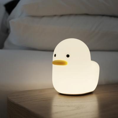 China Soft Cute Silicone Duck Mood Night Light For Baby Kids Sleep Toilet Lamp USB Novelty Atmosphere Kids Lighting Friendship Lamps for sale