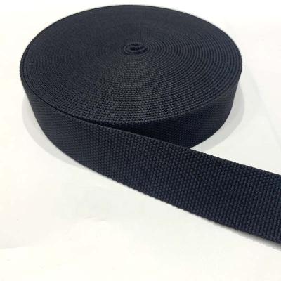 China Durable Custom 40mm Cotton Strap Black Acrylic Webbing For Bags for sale