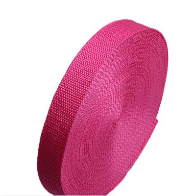 China Hot Selling 1 Inch PP Webbing Elastic Band 25mm High Quality Pink Color for sale