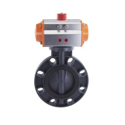 China General China source factory direct sale FLANGED PVC butterfly valve pneumatic type for water supply for sale