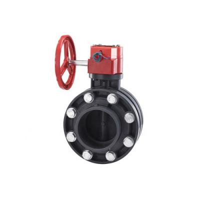 China Factory General Wholesale FLANGED PVC Butterfly Valve Turbine Type For Pharmacy Fields for sale