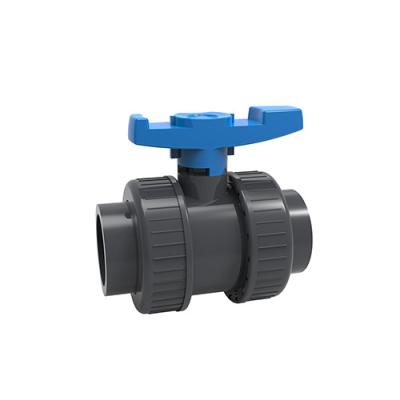 China Genuine PVC General Double Union Ball Valve Suitable For Water Systems for sale