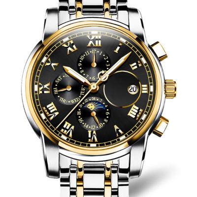 China Luxury automatic moon phase luminous brand carnival date stainless steel men's multi-functional waterproof automatic wristwatches for sale