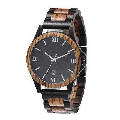 China W1057 Shenzhen factory zebra grain wood bezel ebony strap Japan design custom non-specific quartz hot sale watch for sale