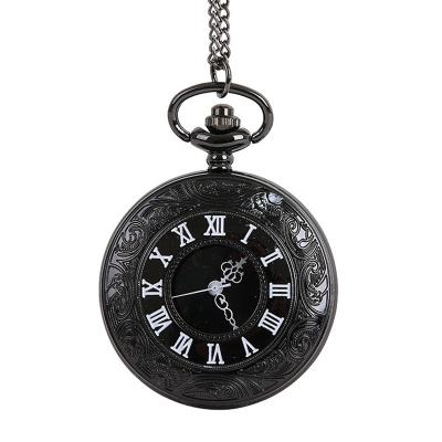 China 2020 modern popular products alloy case quartz movt all black pocket watch for men for sale