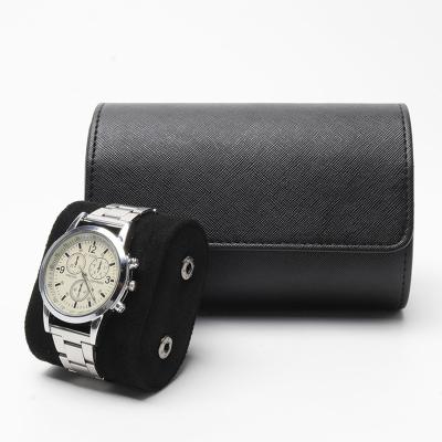 China Hot Selling Gift Modern Two-in-One Portable Detachable Black Leather Watch Storage Case PU Packaging Box for sale