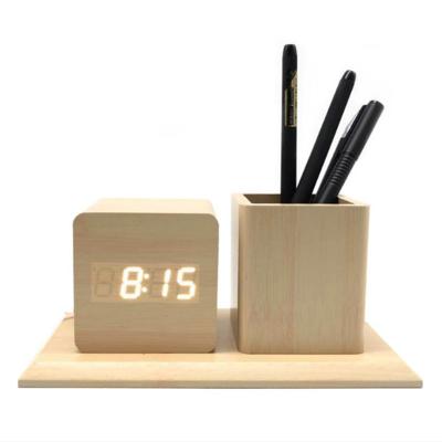 China Online Wholesale Fashionable Student Digital Mute Stand Wooden Led Pen TC707 Mini Classroom Clock for sale