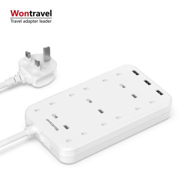 China Travel Power Socket UK Type G Plug Extension Socket USB Extension Lead With USB Extension Wire for sale