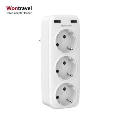 China Universal Travel Commercial Adapter Socket Germany France USB Fast Charger Extension Power Socket Universal Wall Socket for sale