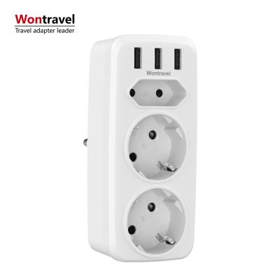 China Universal Commercial Europe Power Charger Adapter Travel USB Wall Socket Extension Quick Plug Socket for sale