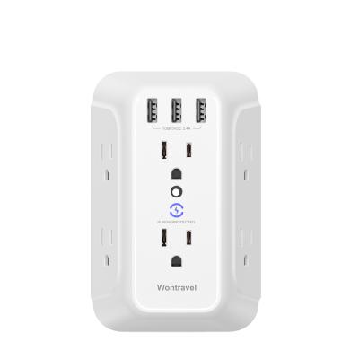 China Commercial USA Fused Wall Outlet Supplement With 3 USB Surge Protector Plug Socket for sale