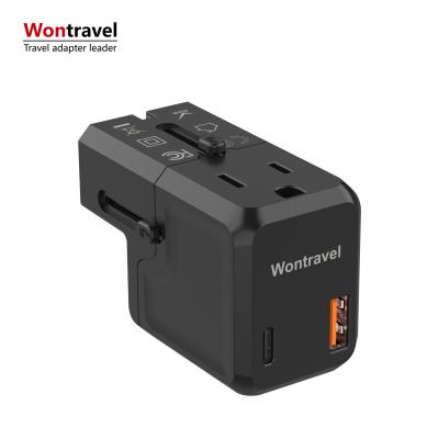 China Excellent Design Smallest Travel Power Wall Plug Portable Socket 20W Charging Universal Travel Adapter for sale