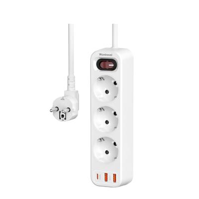 China Newest Travel PD 20W Power Extension Socket EU Power Band 3 Way Power Socket for sale