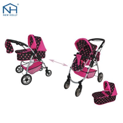 China 2 IN 1 Adjustable Toys Handle Trolley Bag Doll Stroller With Swivel Wheels 76.5*44*72.5cm for sale