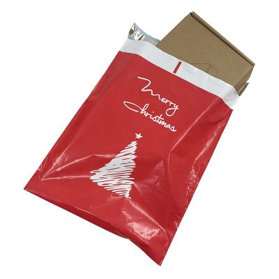 China Express Service Packaging Red Poly Mailer Mailing Mailing Bags For Christmas Promotion With Ready To Ship 26*33+4cm for sale