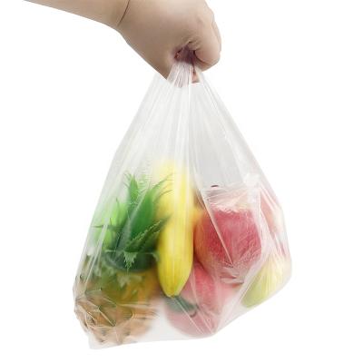 China Low MOQ 48*70cm Hand T-shirt hand logo printing grocery bags mall strong translucent plastic bag for sale