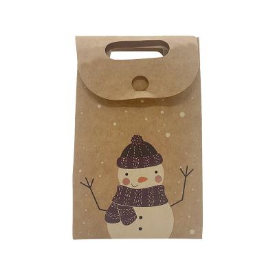 China Wholesale Good Quality Recyclable Cookie Candy Recycle Christmas Custom Your Own Logo Printed Cheap Kraft Paper Gift For Apple Paper Bag In Stock for sale