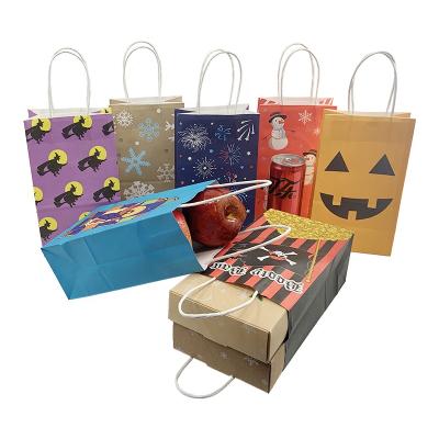 China Recyclable Halloween Decoration Gift Packaging Paper Bags With Handle Halloween Toys Paper Bag For Candy for sale