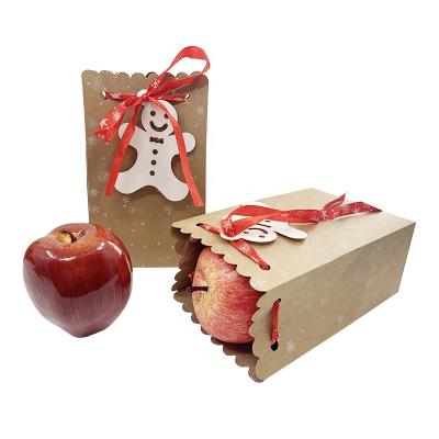 China Recyclable Christmas Decoarations Paper Gift Box Cookie Food Bags Various Kraft Paper Bag for sale