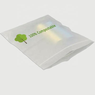 China RTS Zipper Slider Tearproof Zipper Bags 100% Compostable Biodegradable Zip Bag High Quality 24*(32+2)cm for sale