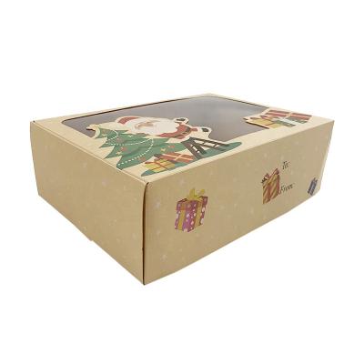 China Recyclable With Window High Quality Merry Recycle Christmas Custom Your Own Logo Printed Cheap Paper Kraft Paper Candy Box for sale