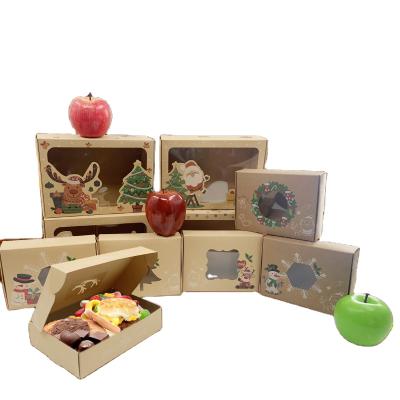 China 2021 New Hot Selling Recyclable Cookie Gift Boxes For Christmas Food Treat Boxes With Window Candy Cookie Gift Box For Kids for sale