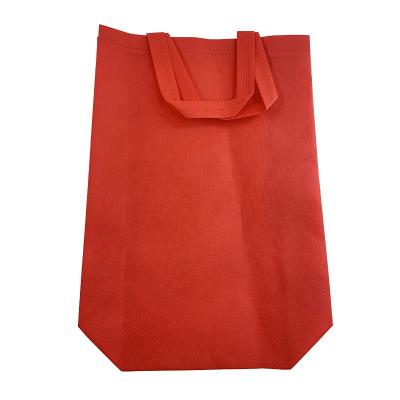 China Recyclable Stock Non Woven Bag Wholesale Custom Personalized Shopping Promotional Reusable Cloth Tote Bags RED for sale