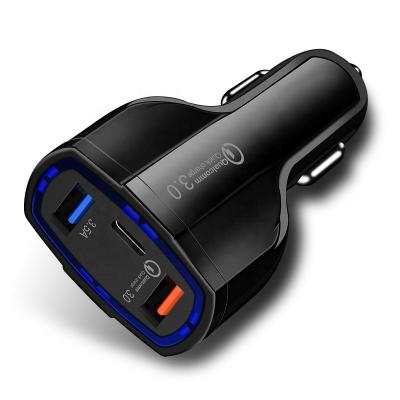 China Fast charging Universal High quality qc 3.0 pd type c usb car charger adapter with dual usb car charger qc 3.5A for sale