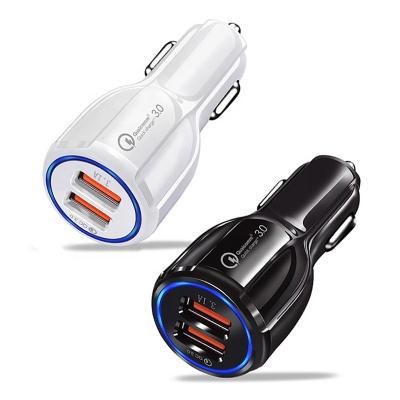 China Fast charging Trending 2023 best seller Dual USB ports Quick Charge USB Car Charger Car Adaptor for iphone micro for Samsung for sale