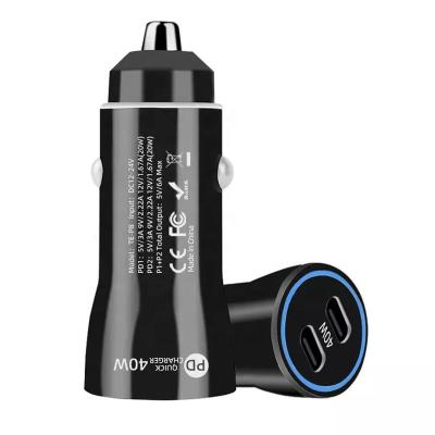 China 2 Type C PD Fast charging Type C PD20W+QC3.0 Quick Car Charger PD 40W USB USBC Car Charger QC3.0 Fast Charge Car Adapter For All Mobile Phone for sale