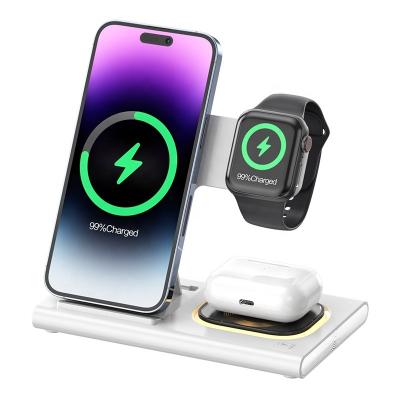 China All In One Wireless Fast charging Top Selling 2023 Phone Qi Super Fast Charging Dock Charger Station 3-1 Stand 3 In 1 Wireless Charger For Watch earphone for sale