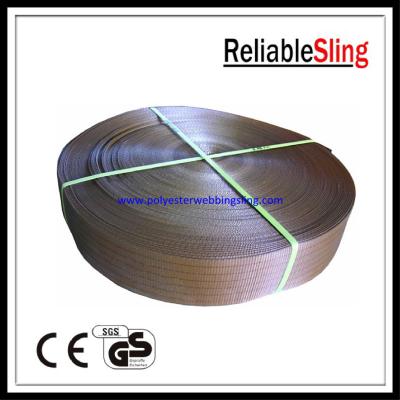 China 6 Ton Brown 180mm / 150mm PES Lifting Webbing / Endless Polyester Sling Webbing for sale