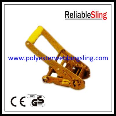 China Ratchet Tie Down Strap Buckle Lashing Tensioner 5T 50mm with Yellow Handle for sale